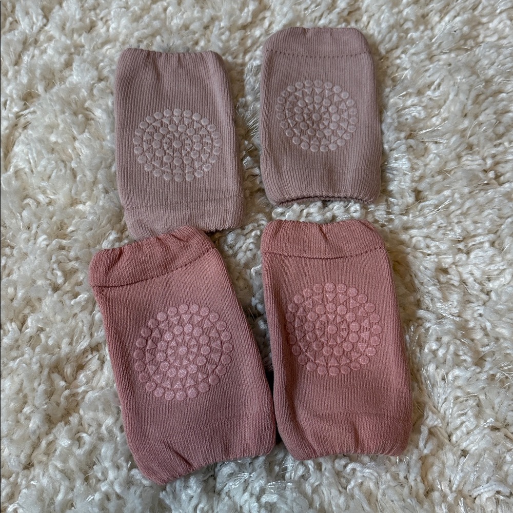 Pink and Purple Baby Knee Pads with Grips